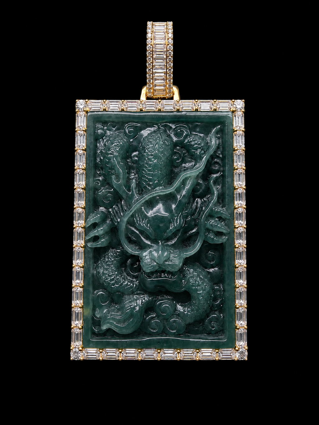 Emerging Dragon Jadeite Pendant
