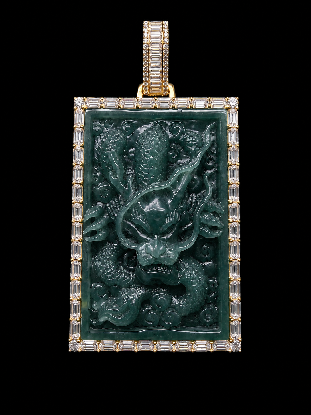 Emerging Dragon Jadeite Pendant