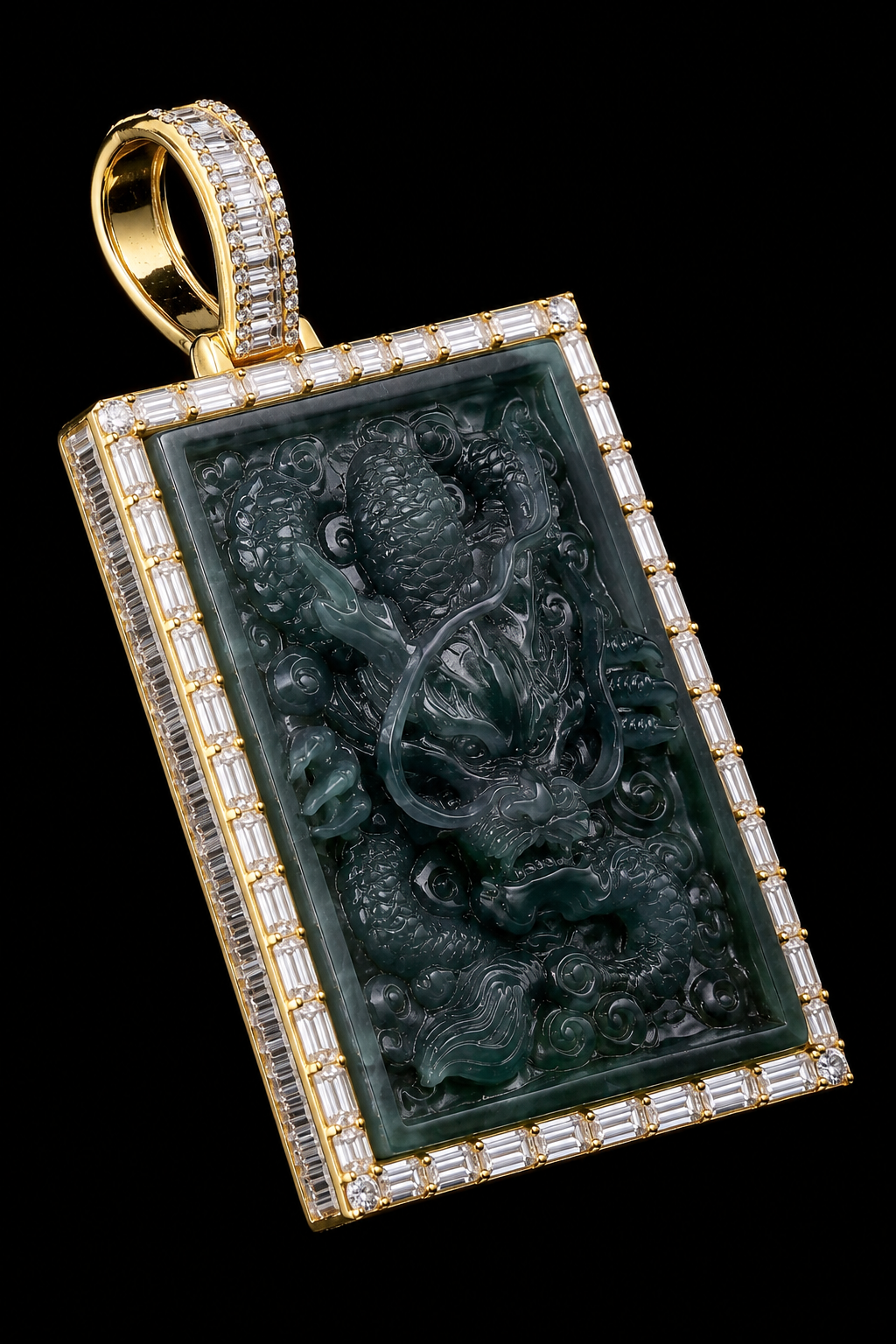 Emerging Dragon Jadeite Pendant
