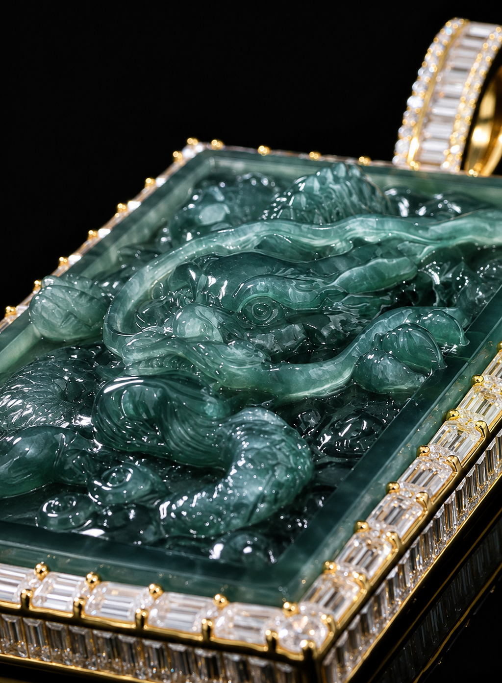 Emerging Dragon Jadeite Pendant